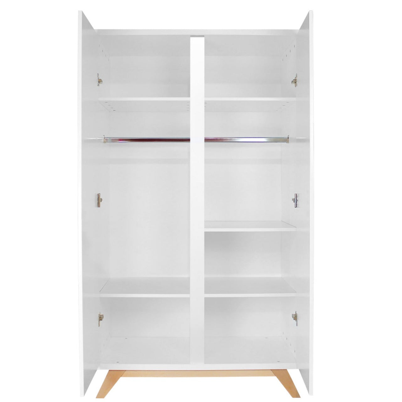 Bopita Lynn 2-door wardrobe without handles - White/Natural