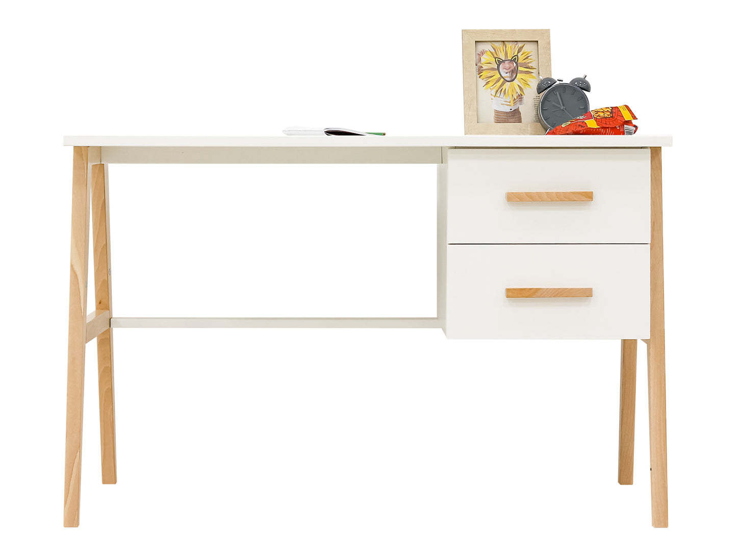 Bopita Fenna desk with 2 drawers - White/Natural