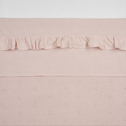 Crib sheet Ruffle (100x150 cm) - soft pink