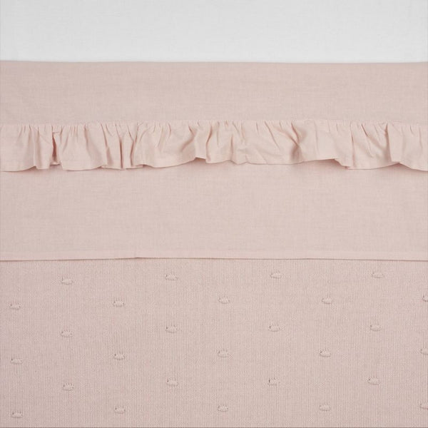 Crib sheet Ruffle (100x150 cm) - soft pink