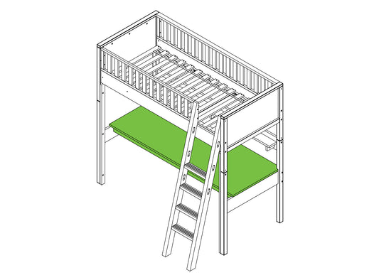 Bopita Nordic desktop loft bed XL - White