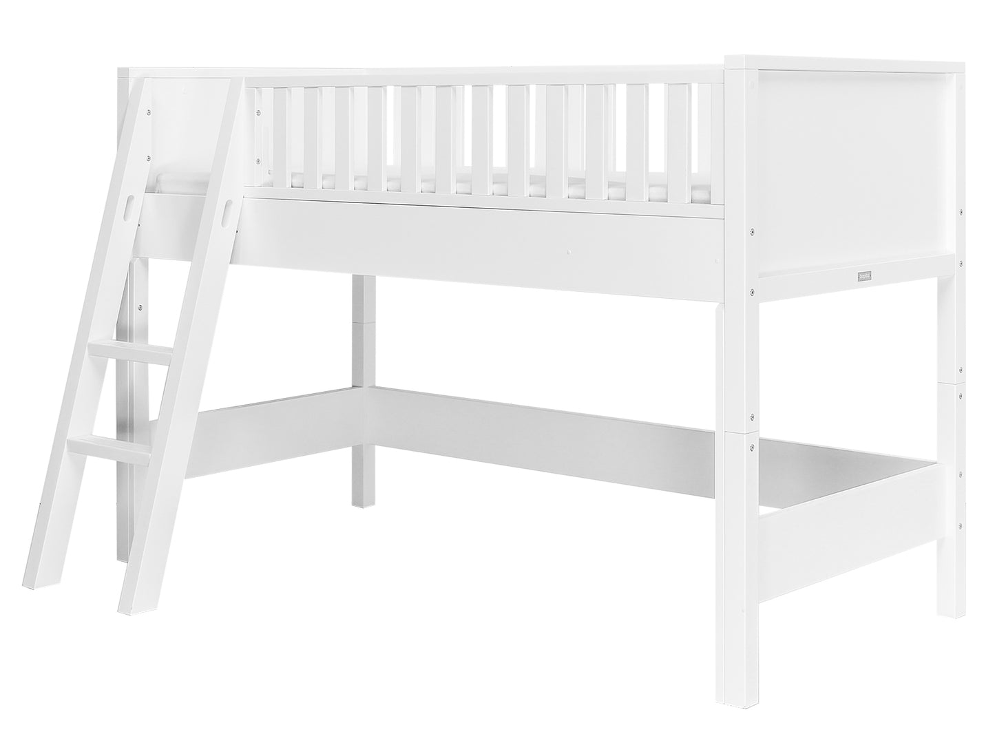 Bopita Nordic mid-high bed 90x200 with straight or slanted stairs - White