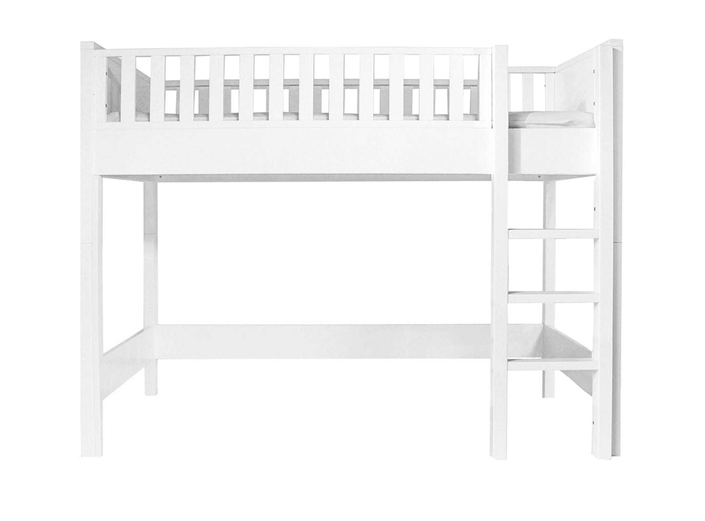 Bopita Nordic loft bed 90x200 with straight or slanted stairs - White