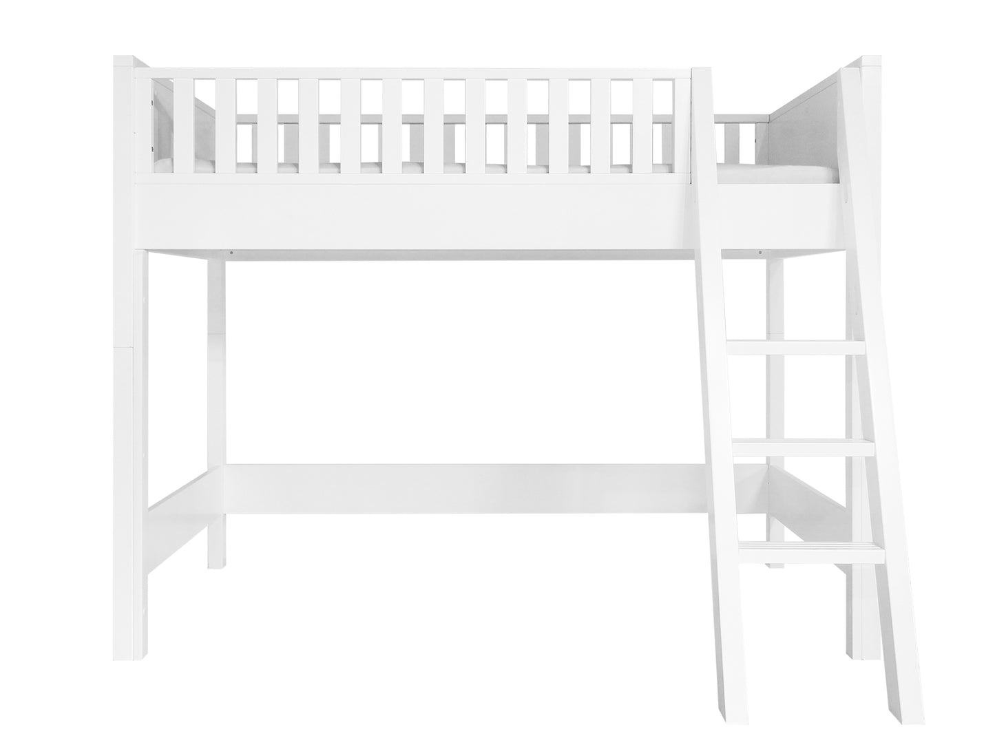 Bopita Nordic loft bed 90x200 with straight or slanted stairs - White