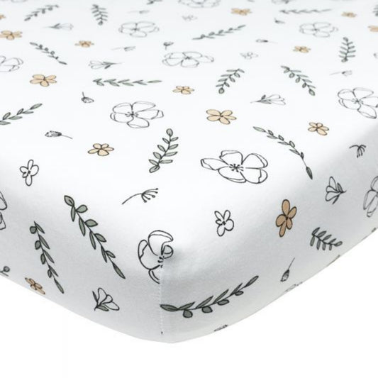 Fitted sheet single bed (90x200 cm) - floral