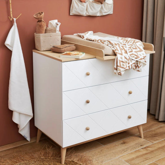 Bopita Paris chest of drawers with 3 drawers - White/Oak