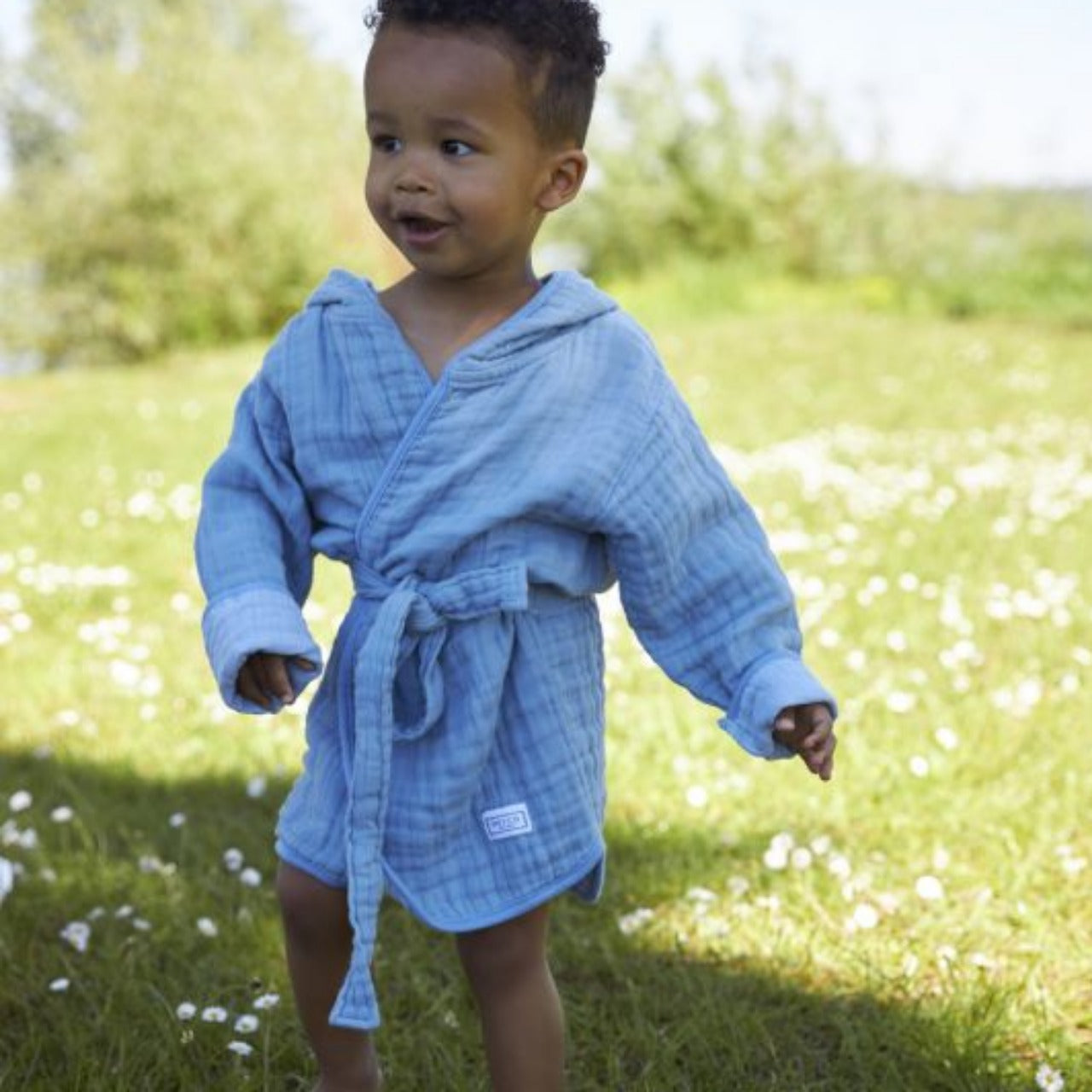 Hydrophilic Bathrobe (1-3 years) - denim blue