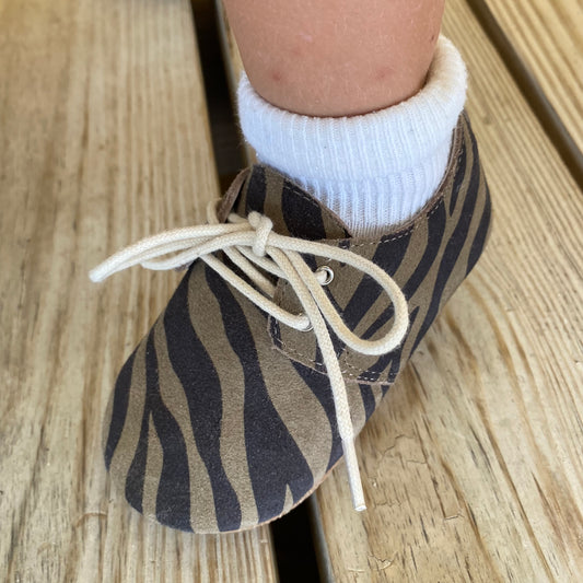 Oxford booties Zebra brown
