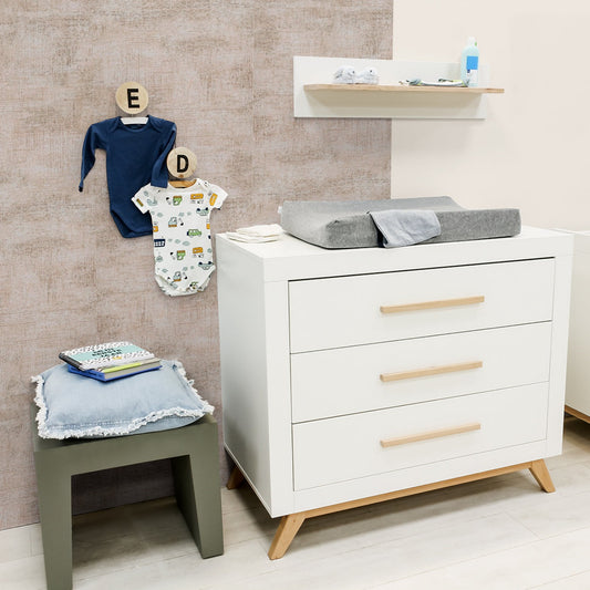 Bopita Fenna chest of drawers with 3 drawers - White/Natural