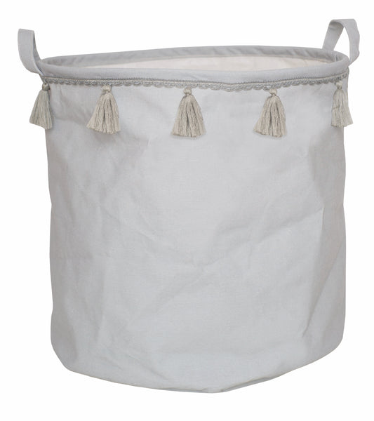 Storage basket with tassels (Grey)