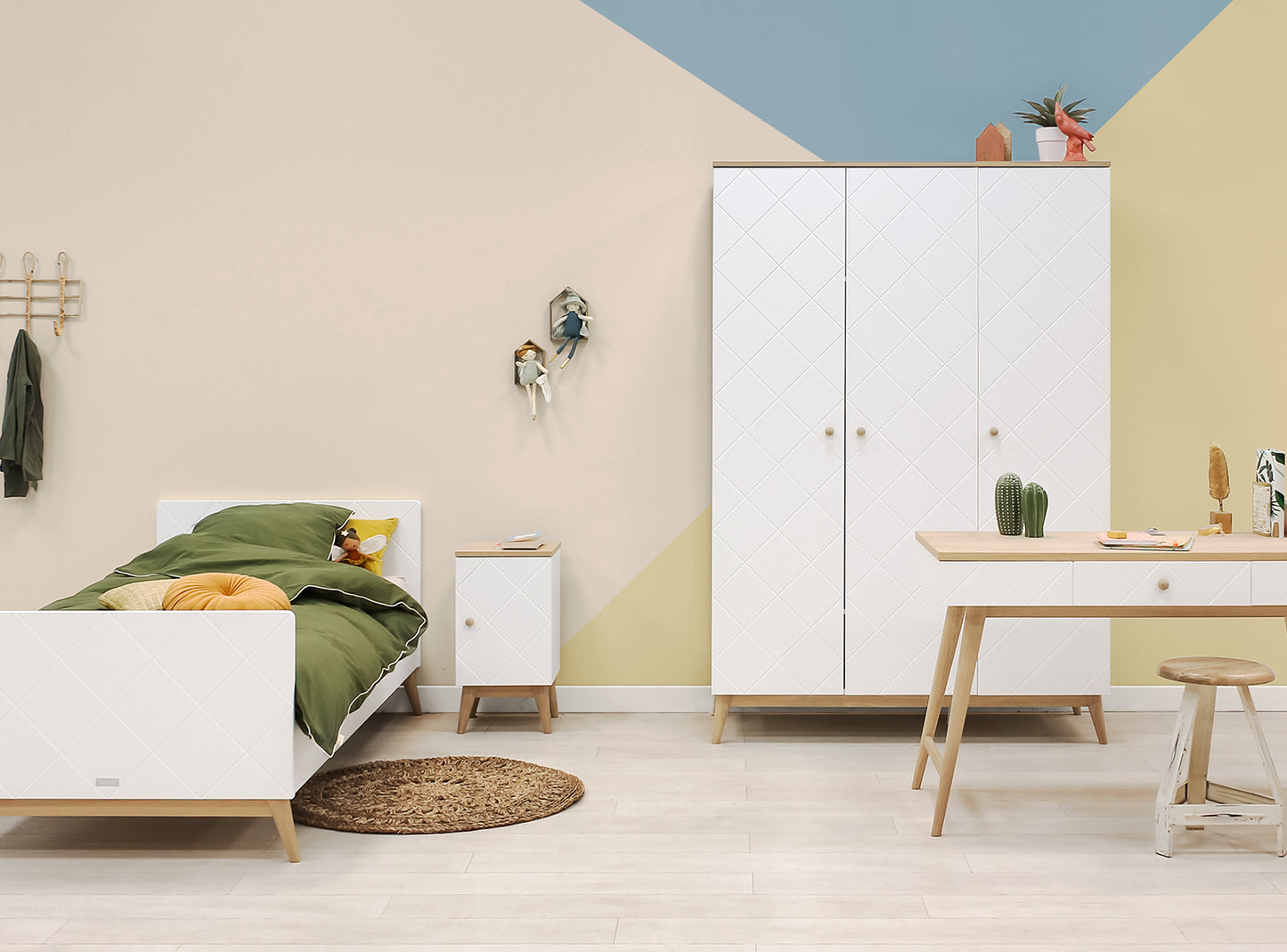 Bopita Paris 3-door wardrobe - White/Oak