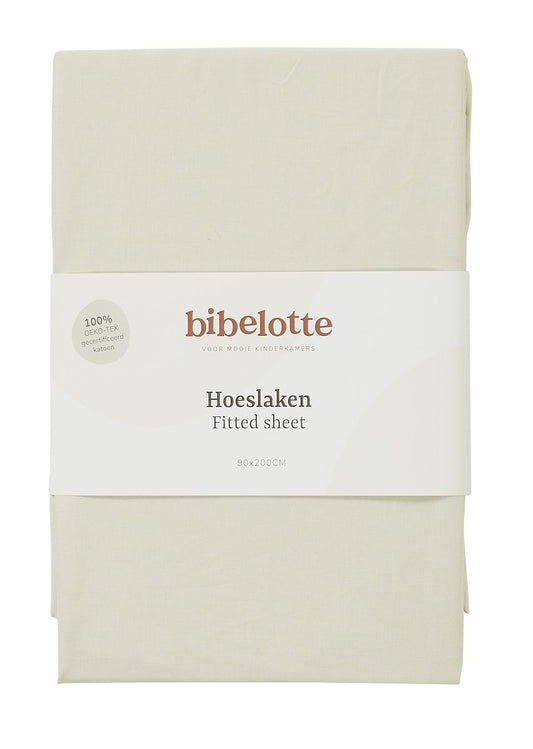 Bibelotte fitted sheet Biscuit (1-person bed) - 100% Oeko-tex cotton