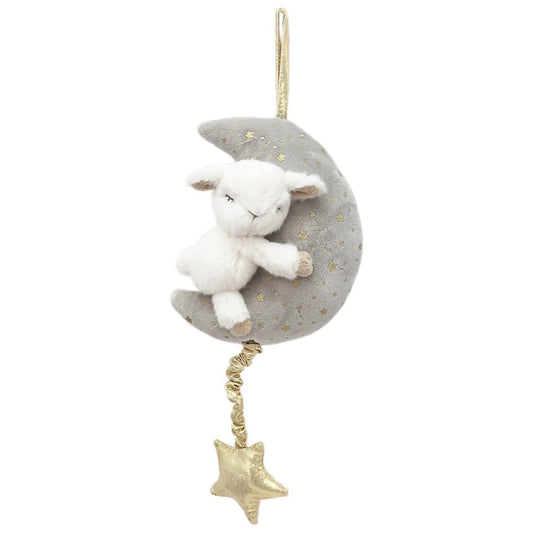 Musical mobile with lamb and moon